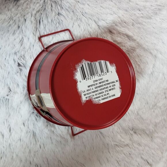 Greenbrier International Santa Suit Metal Bucket 5" Handles and Holly - Picture 8 of 10